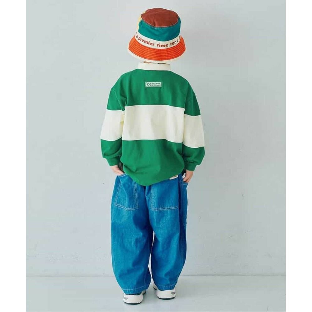 ピードットプルミエ] 春色の切替ラガーシャツ グリーン(GR)｜子供服の