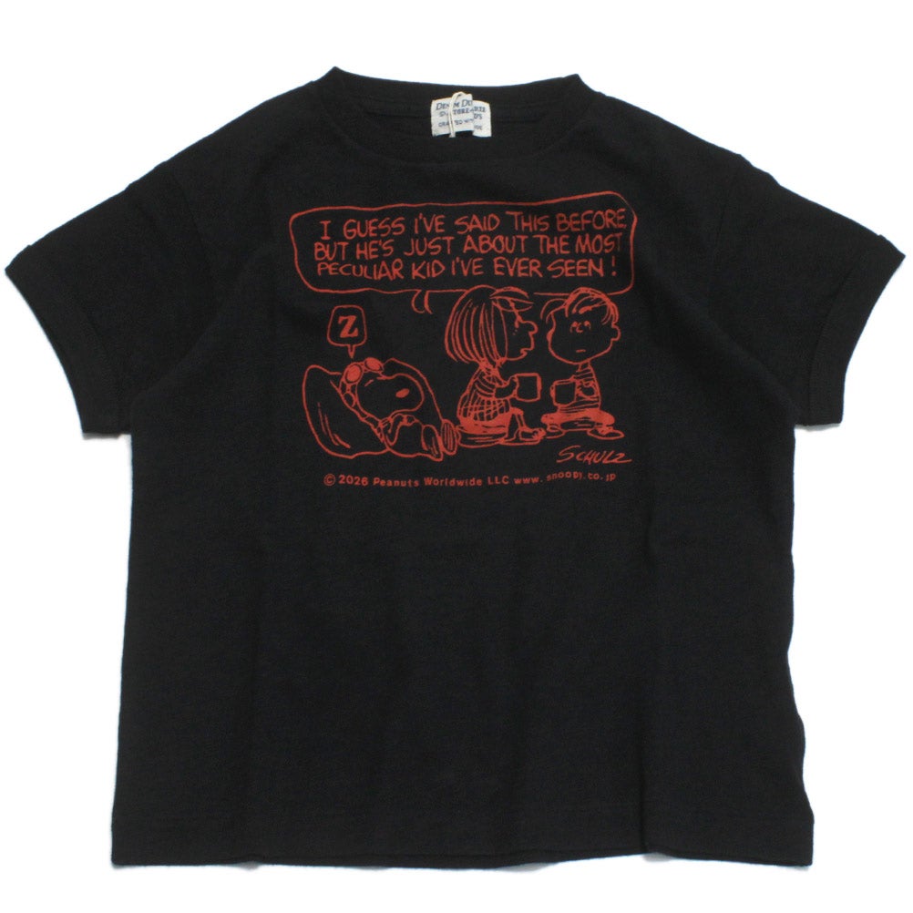 デニムダンガリー×スヌーピー] テンジク SNOOPY EVER SEEN TEE 2BK黒